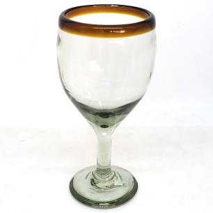  / Amber Rim 13 oz Wine Glasses 